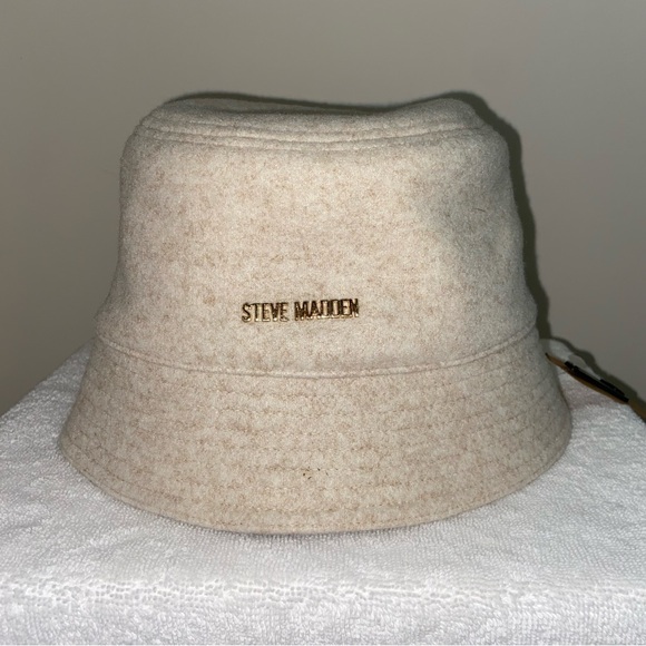 NWT Steve Madden, Cream, Polyester Bucket Hat - One Size - Picture 2 of 6
